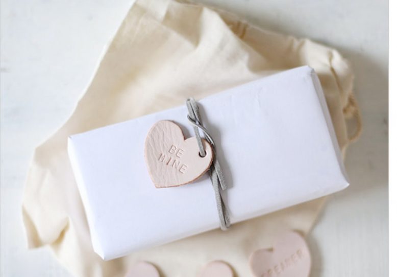 DIY Leather Heart Gift Tags