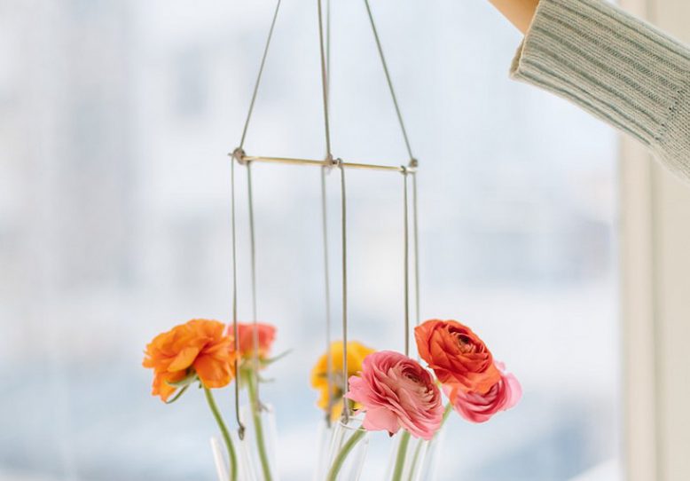 DIY Test Tube Vase Chandelier