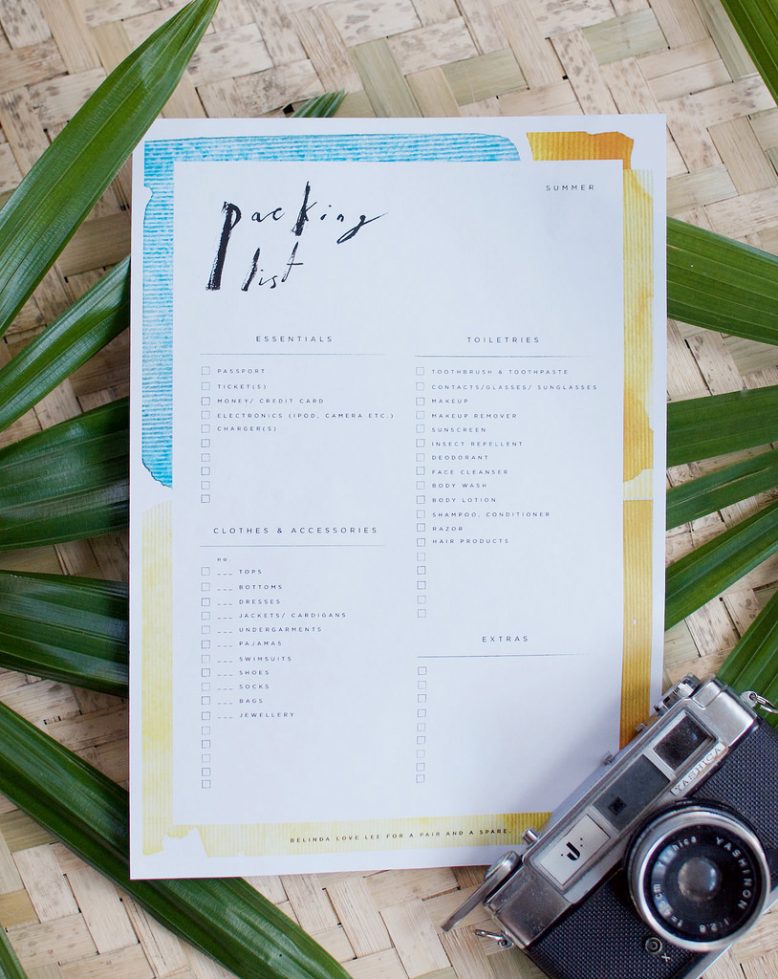 Printable Packing List