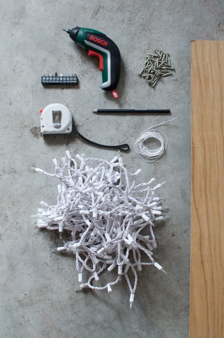 DIY String Light Christmas Tree