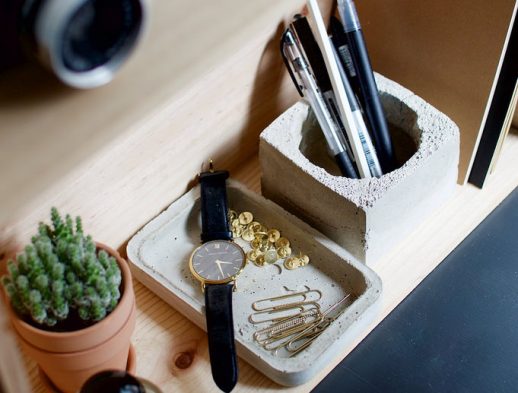 DIY Cement Desk Organiser