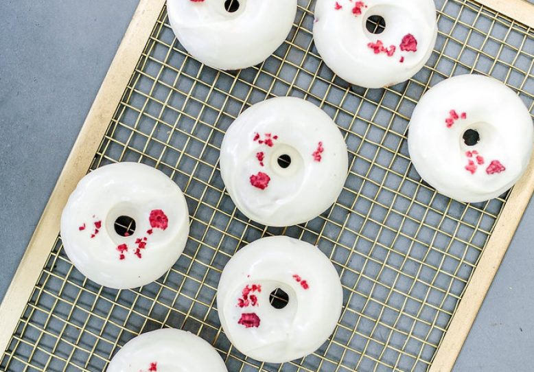 Coconut & Raspberry Baked Doughnuts