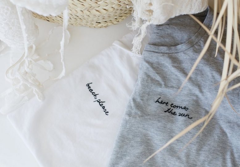 DIY Word Embroidered T-shirt