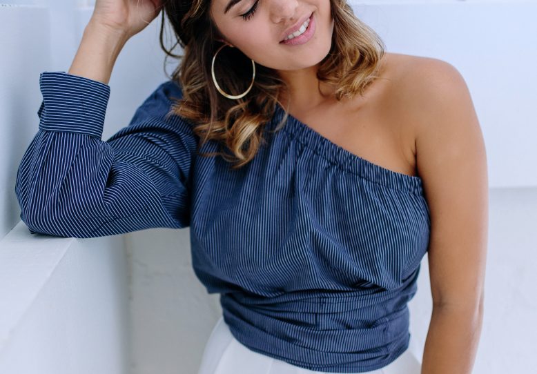 DIY One Shoulder Wrap Top