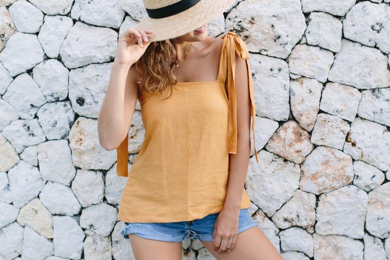 DIY Shoulder Tie Linen Top 4
