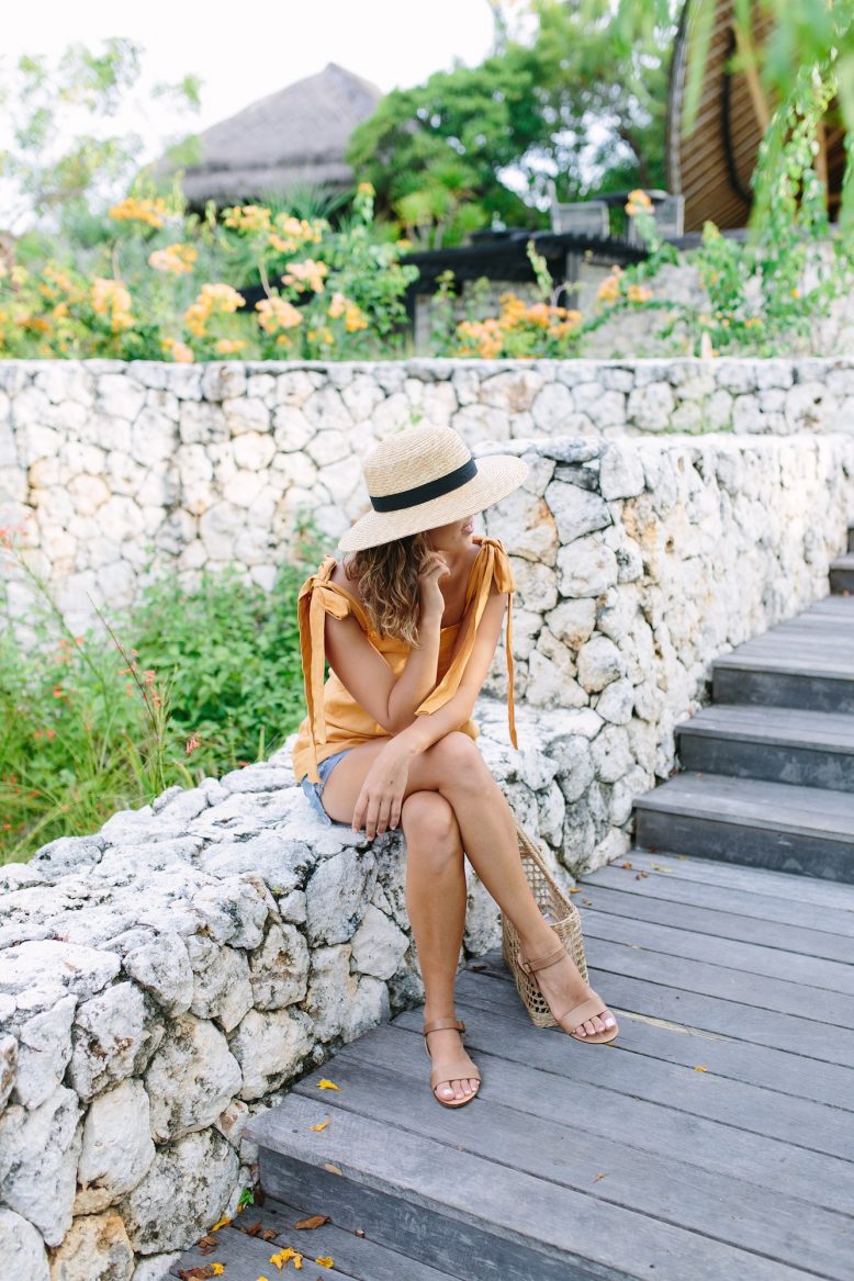 DIY Shoulder Tie Linen Top 7