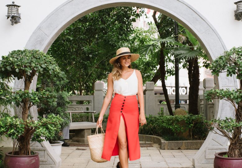 DIY Linen Side Split Skirt