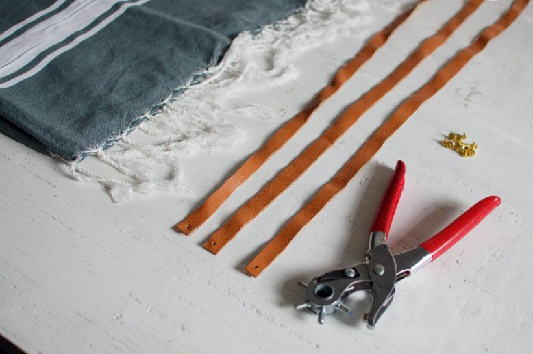 DIY Leather Back Towel Strap