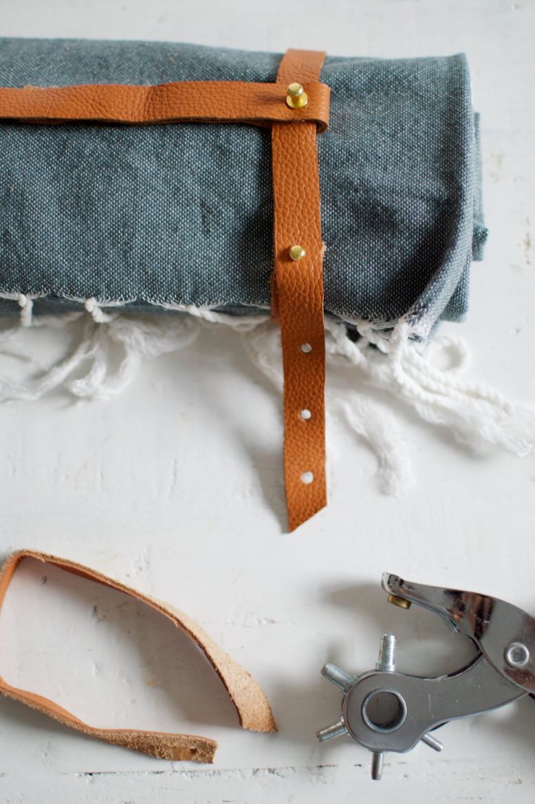 DIY Leather Beach Towel Strap DIY Leather Beach Towel Strap