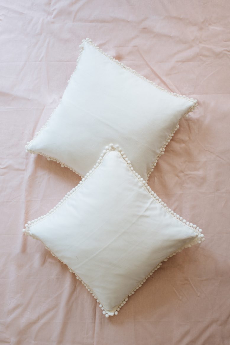 DIY Pom Pom Trim Cushions