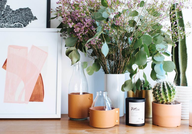 DIY Leather Wrapped Vases