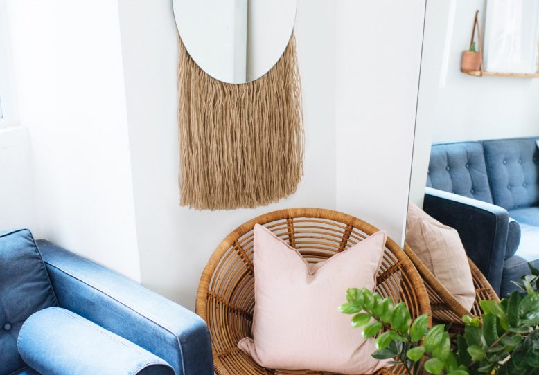 DIY Fringed Mirror