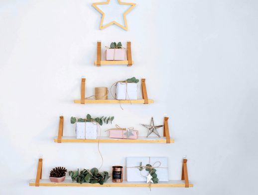 DIY Shelf Christmas Tree
