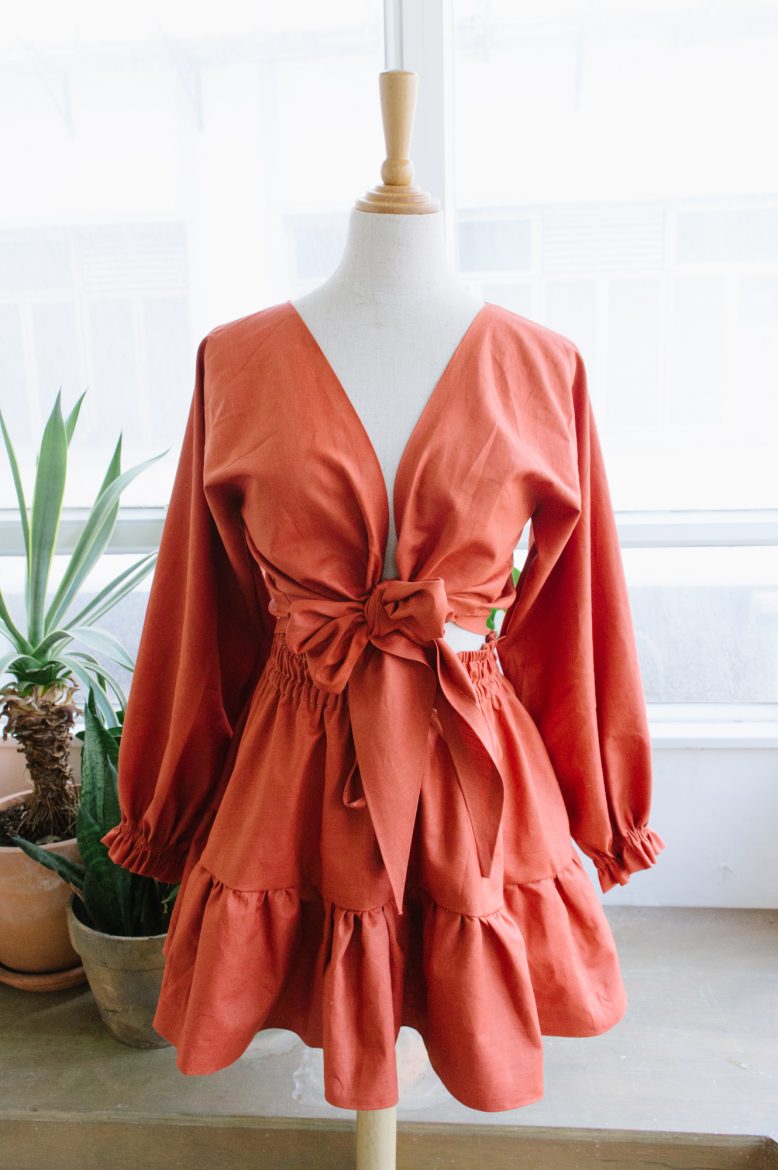 DIY Gathered Mini Skirt