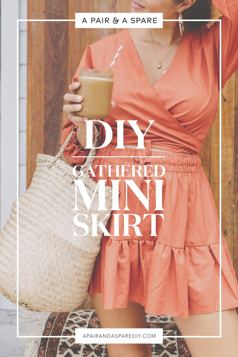 diy-gathered-mini-skirt