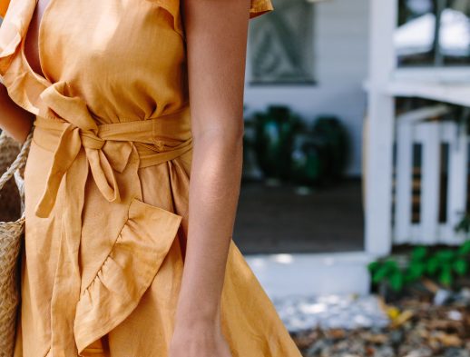 DIY Ruffle Hem Wrap Dress