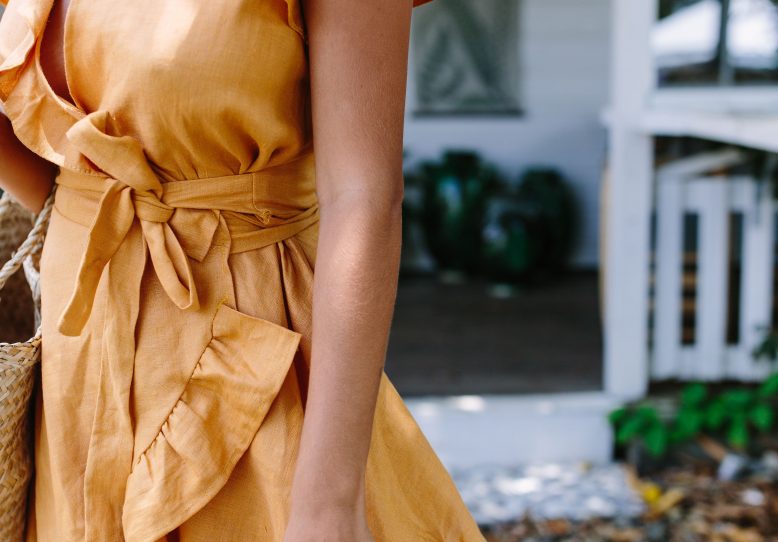 DIY Ruffle Hem Wrap Dress