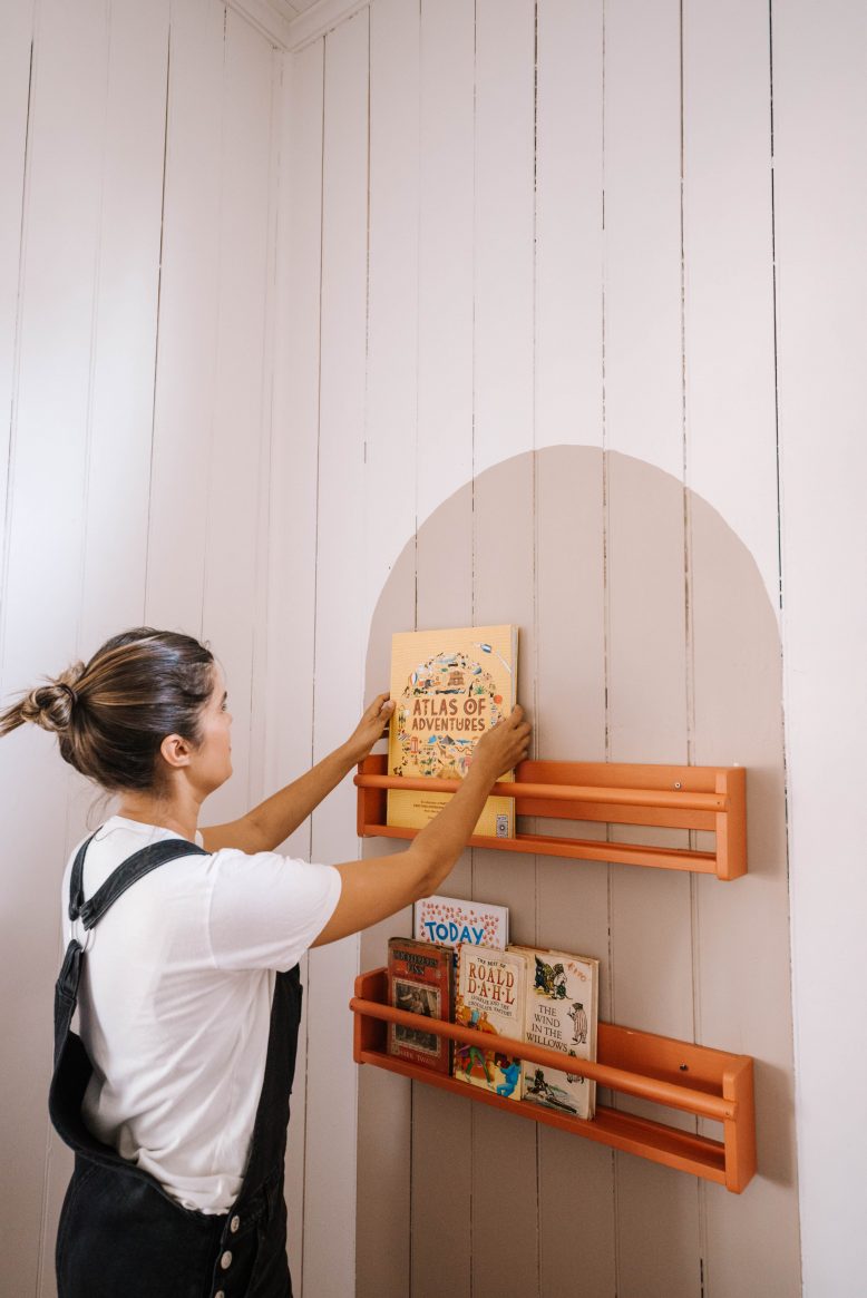 Frankie's Reading Nook DIY Wrched Painted Shelves (11 of 18)