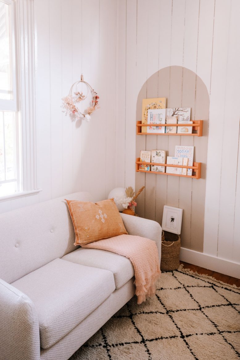 Frankie's Reading Nook DIY Wrched Painted Shelves (16 of 18)