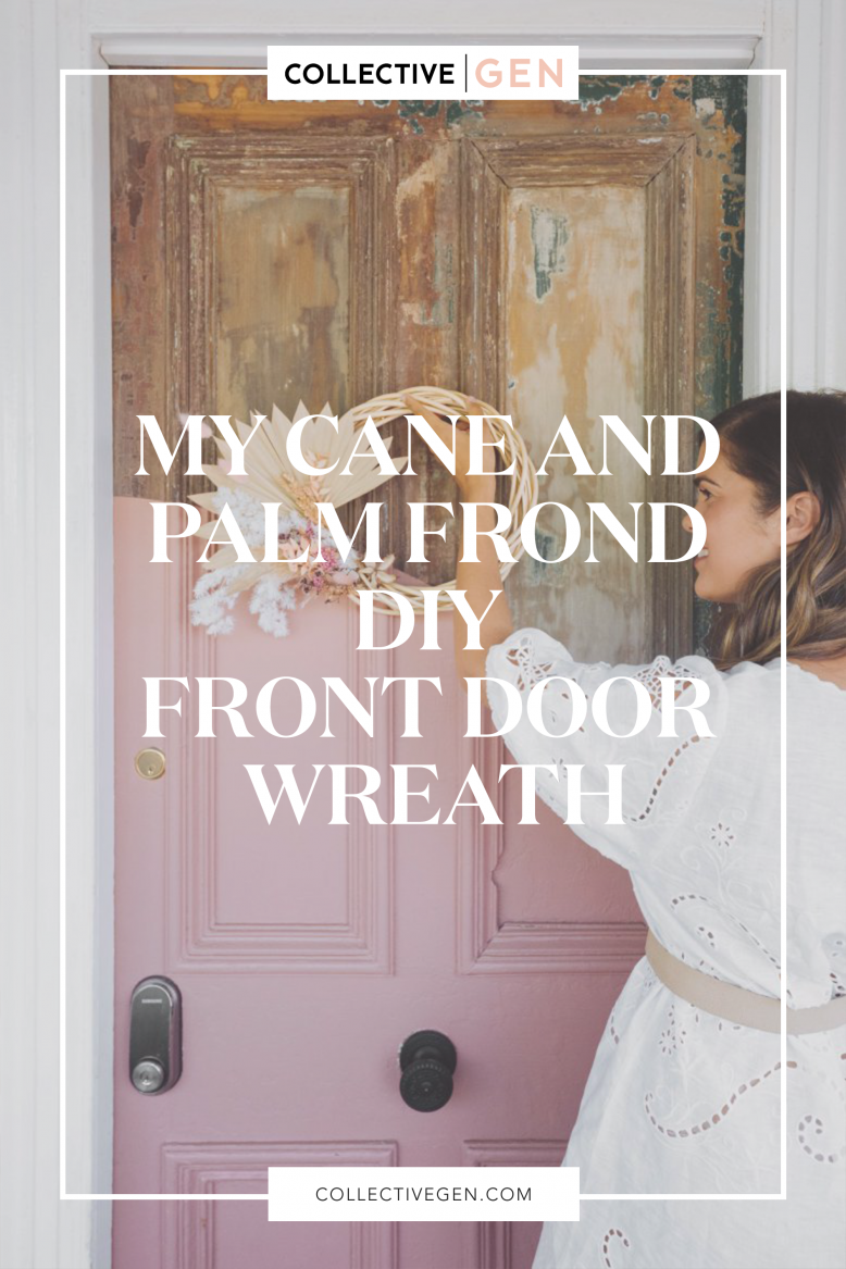 My Cane And Palm Frond DIY Front Door Wreath!
