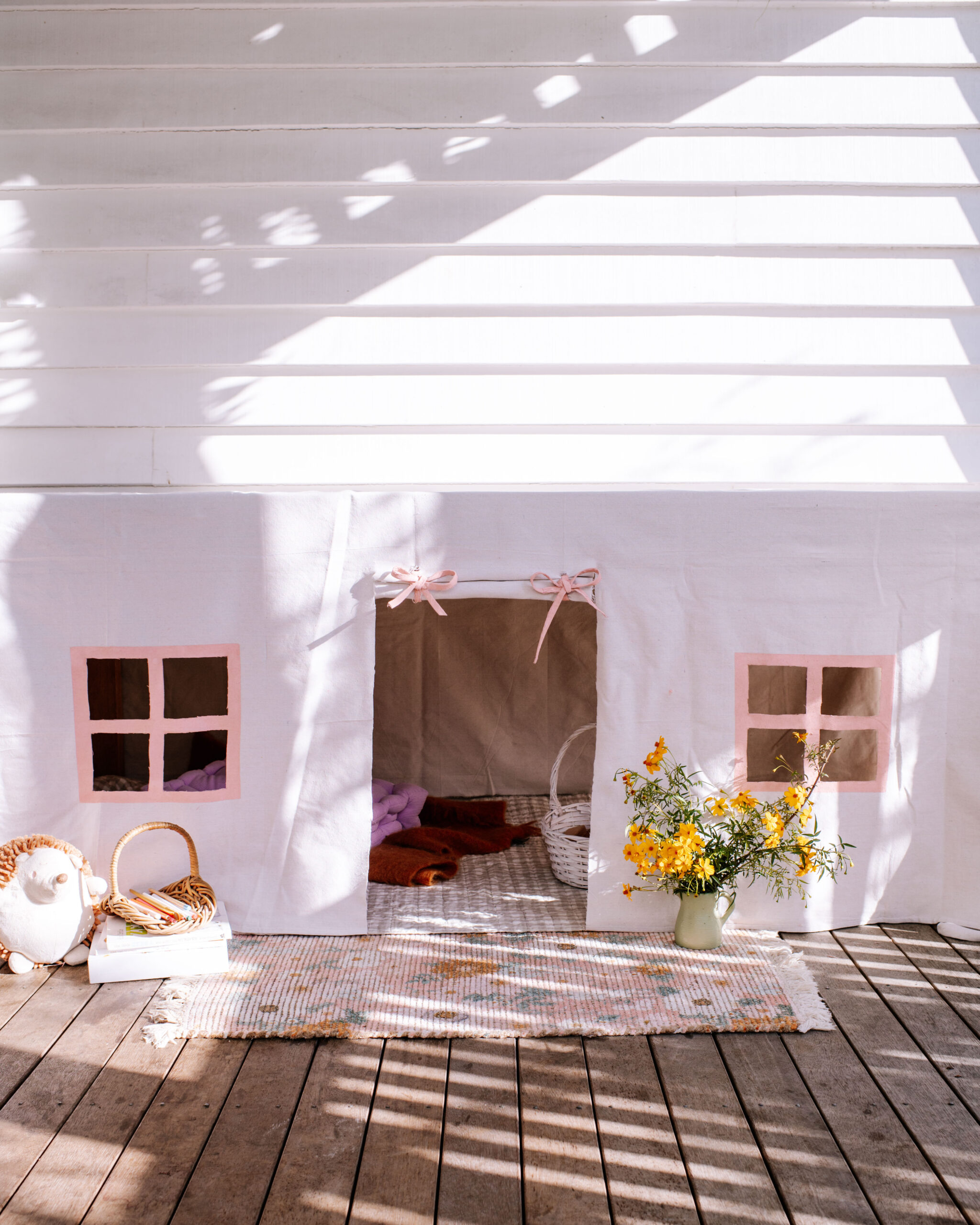 How to Make A Tablecloth Cubby (Out of a Drop Cloth!)
