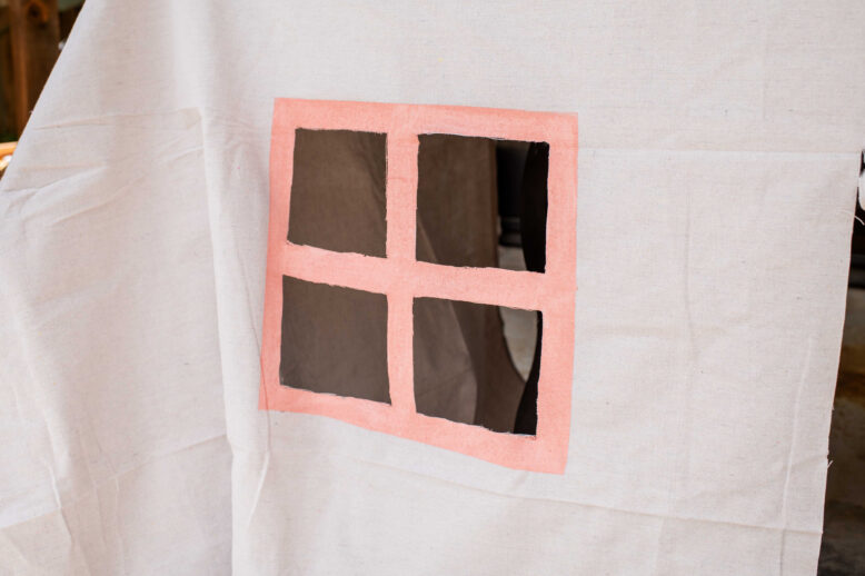 Tablecloth Cubby DIY drop cloth-16