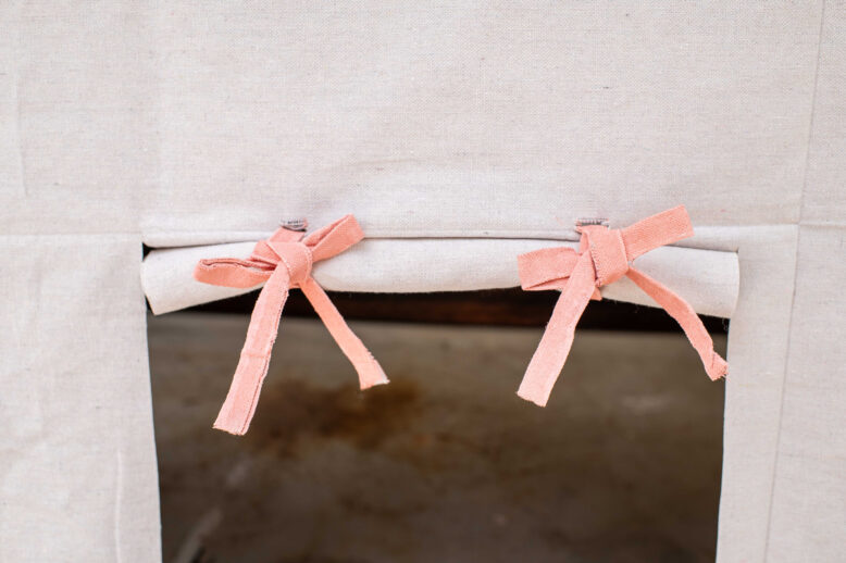 Tablecloth Cubby DIY drop cloth-17