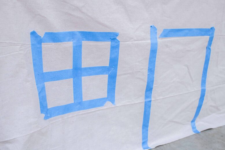 Tablecloth Cubby DIY drop cloth-2