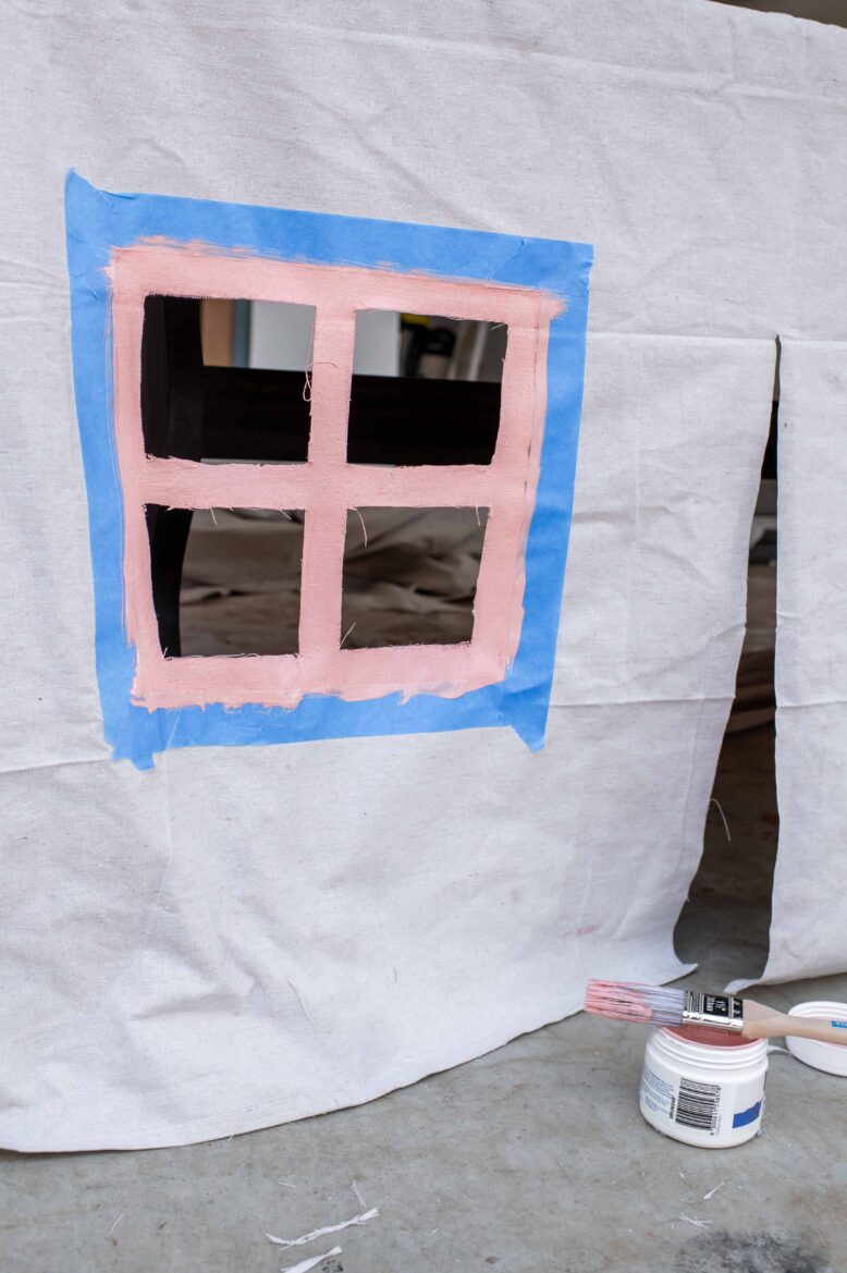 Tablecloth Cubby DIY drop cloth-9