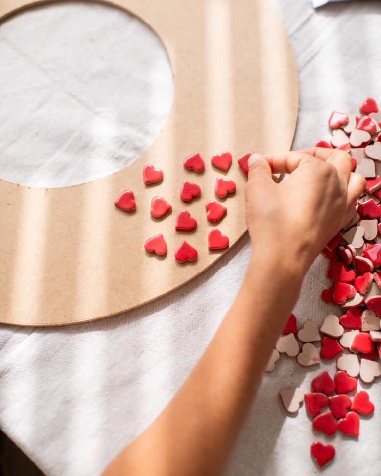 Mosaic Heart Mirror-5