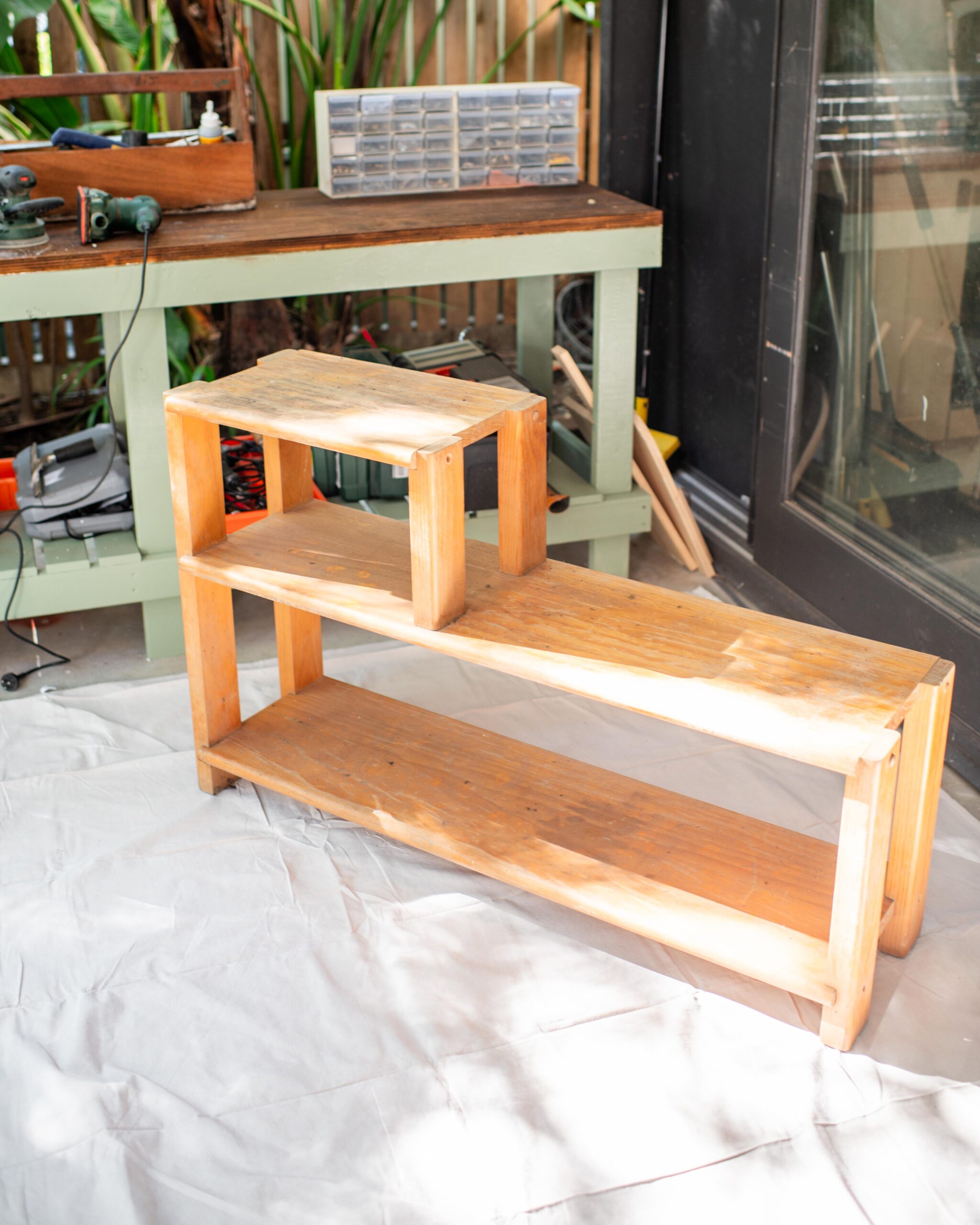 DIY Upcycled Shelves (With An Added Lamp Feature!)