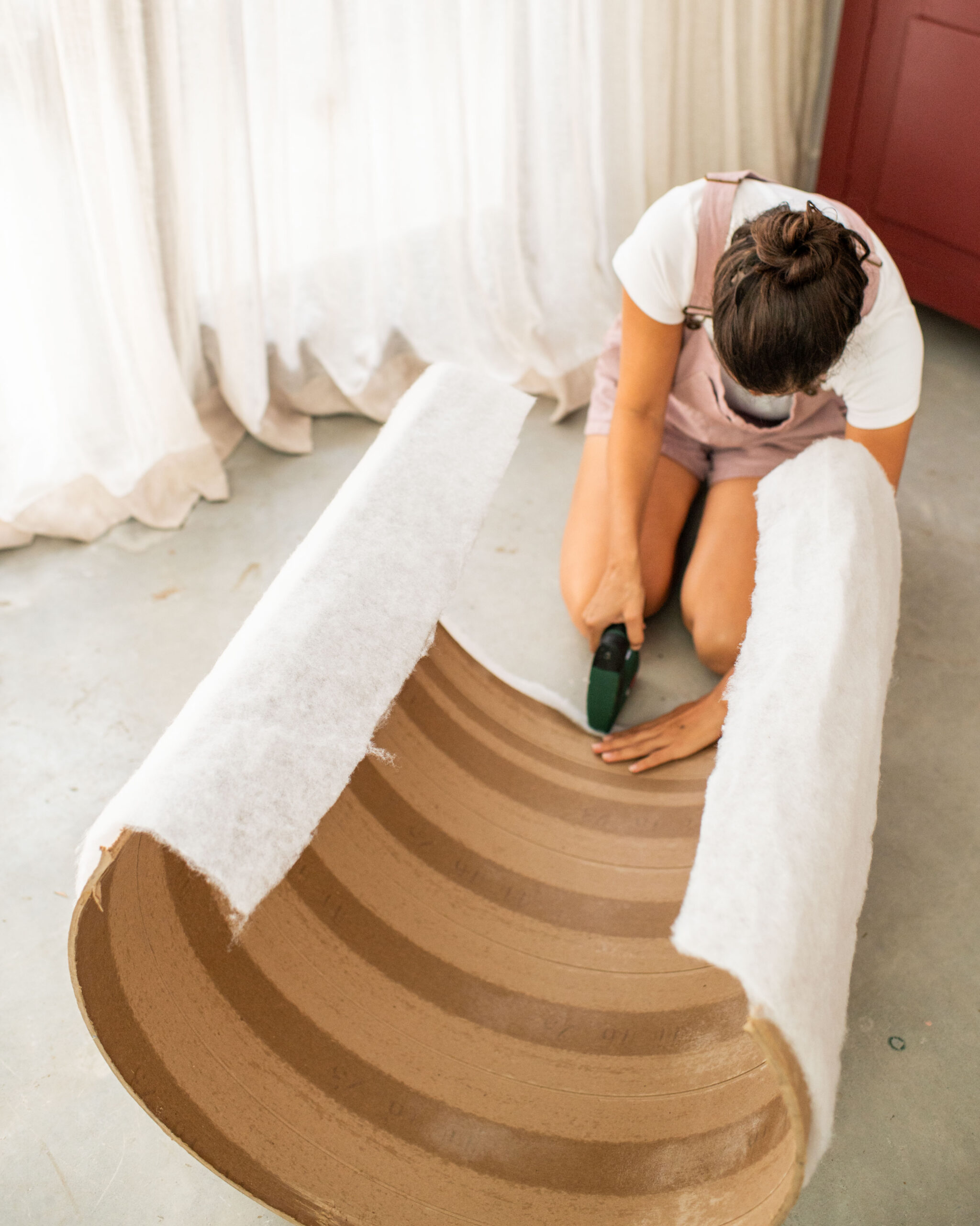 Making a Round Upholstered Vanity (a Dilly Dally and Urban Outfitters Dupe!)